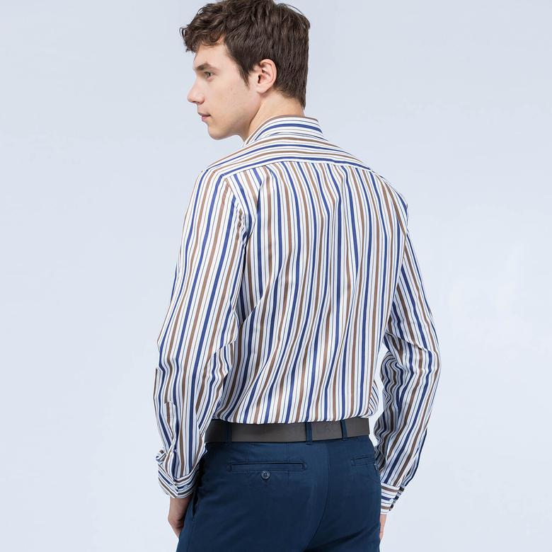 Lacoste Erkek Kahverengi Çizgili Gömlek
