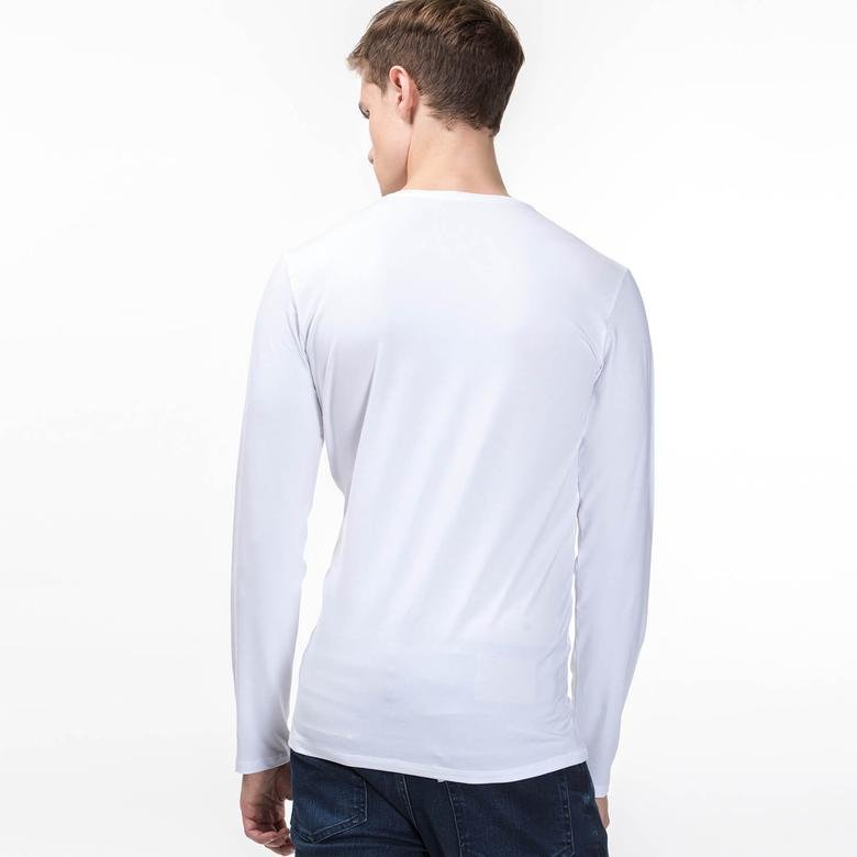 Lacoste Erkek Regular Fit Beyaz Uzun Kollu T-Shirt