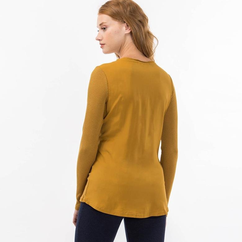 Lacoste Kadın Kahverengi Uzun Kollu T-Shirt