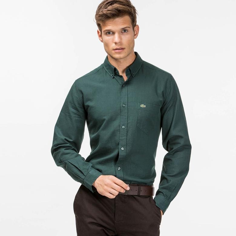 Lacoste Erkek Yeşil Regular Fit Uzun Kollu Gömlek