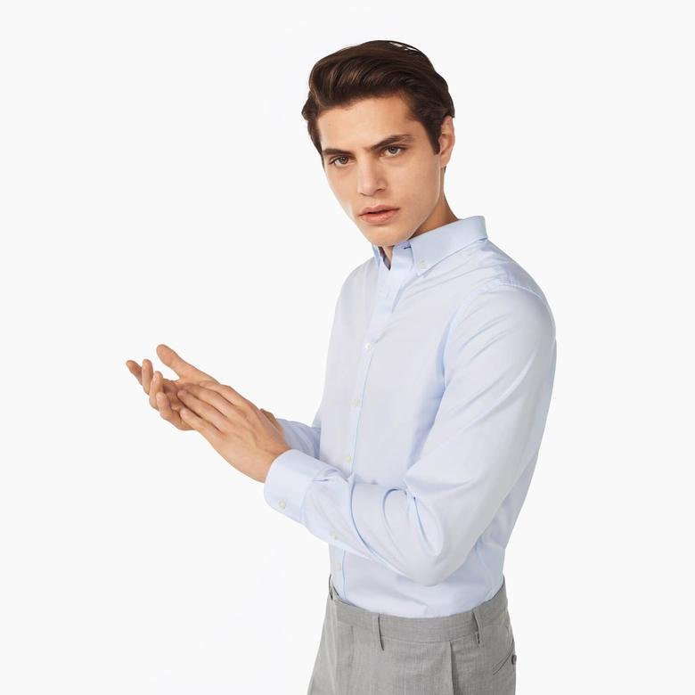 Gant Erkek Mavi Uzun Kollu Regular Fit Oxford Slim Fit Gömlek