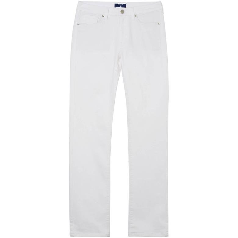 Gant Kadın Beyaz Regular Fit Pantolon