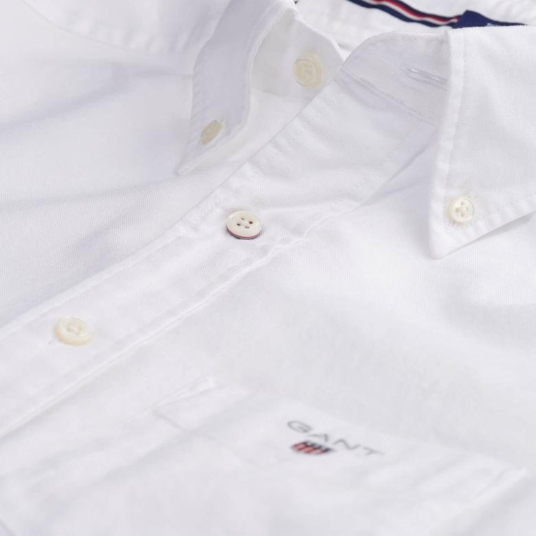 Gant Erkek Beyaz Uzun Kollu Regular Fit Oxford Gömlek