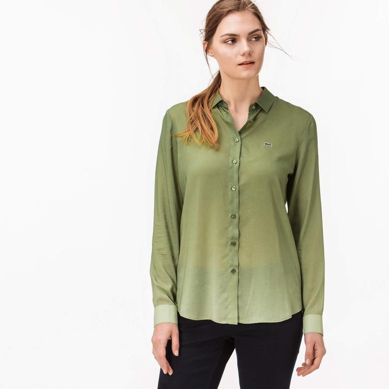 Lacoste Kadın Yeşil Uzun Kollu Gömlek