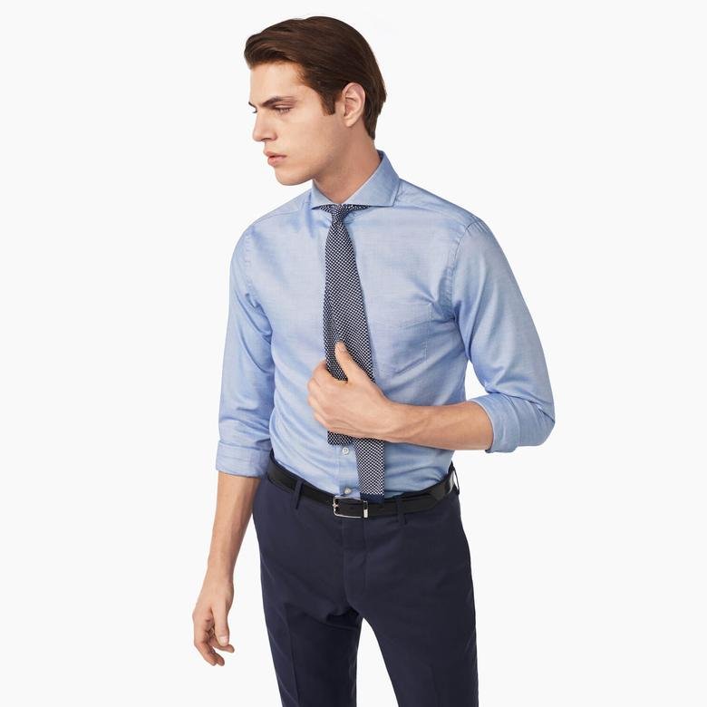 Gant Erkek Mavi Uzun Kollu Slim Fit Gömlek