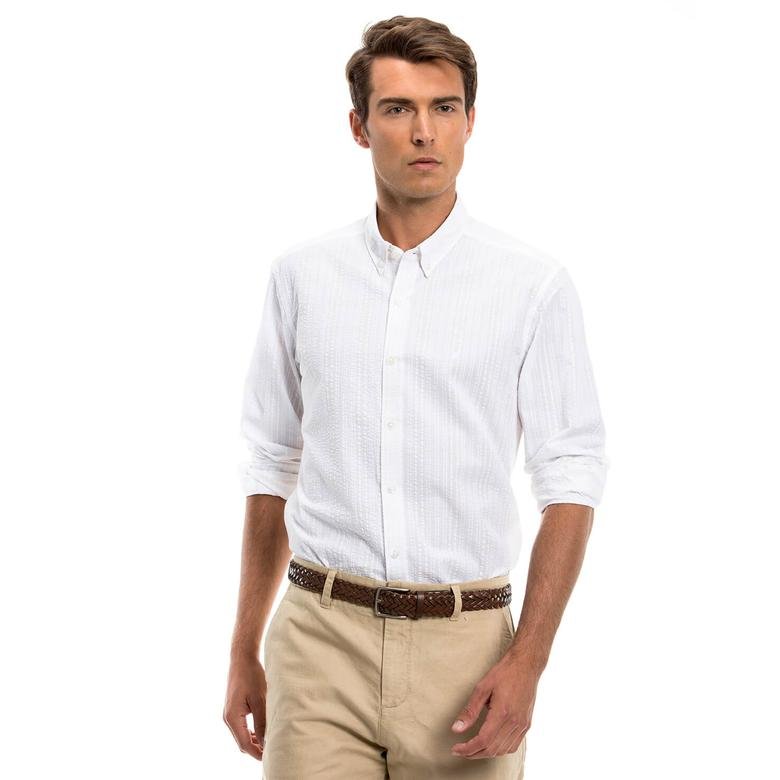 Nautica Erkek Beyaz Regular Fit Gömlek