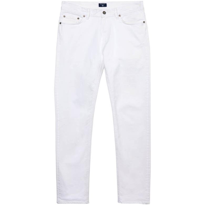 Gant Erkek Beyaz Slim Straight Pantolon