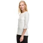 Nautica Kadın Beyaz Uzun Kollu Regular Fit T-Shirt