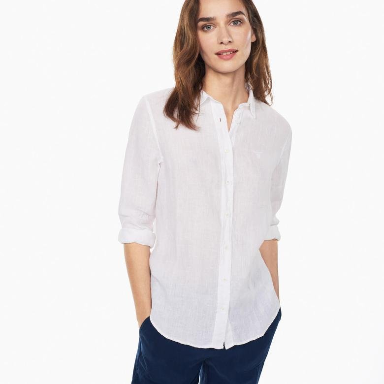 Gant Kadın Beyaz Uzun Kollu Regular Fit Gömlek