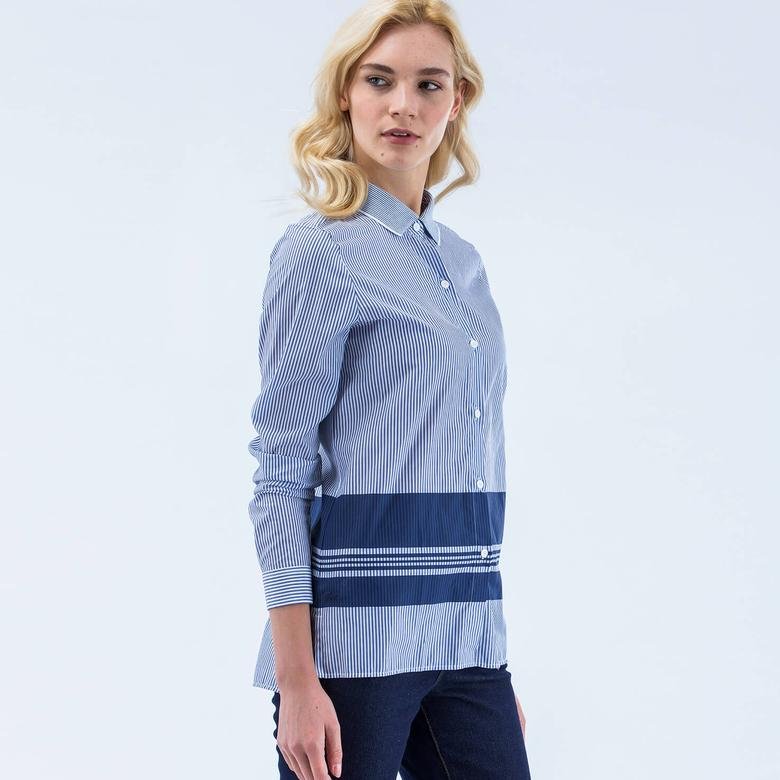 Lacoste Kadın Mavi Sportswear Gömlek