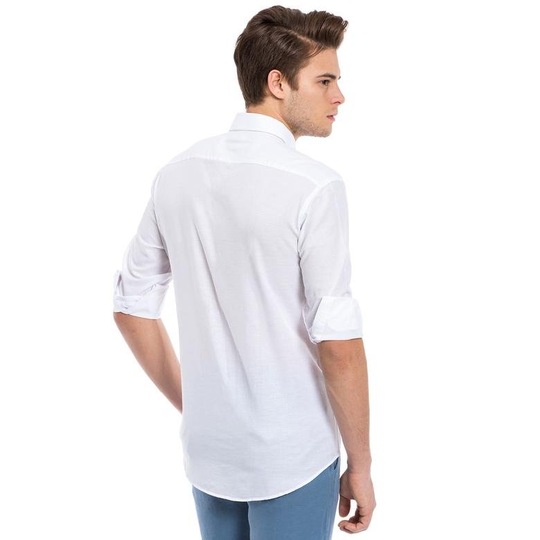 Nautica Erkek Beyaz Uzun Kollu Regular Fit Gömlek