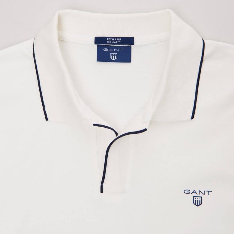 Gant Tech Prep Jersey Rugger Erkek Beyaz Regular Fit Polo