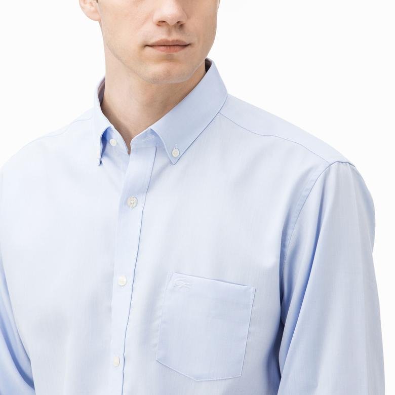 Lacoste Erkek Mavi Regular Fit Uzun Kollu Gömlek