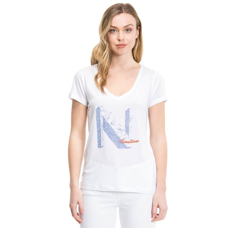 Nautica Kadın Beyaz T-Shirt