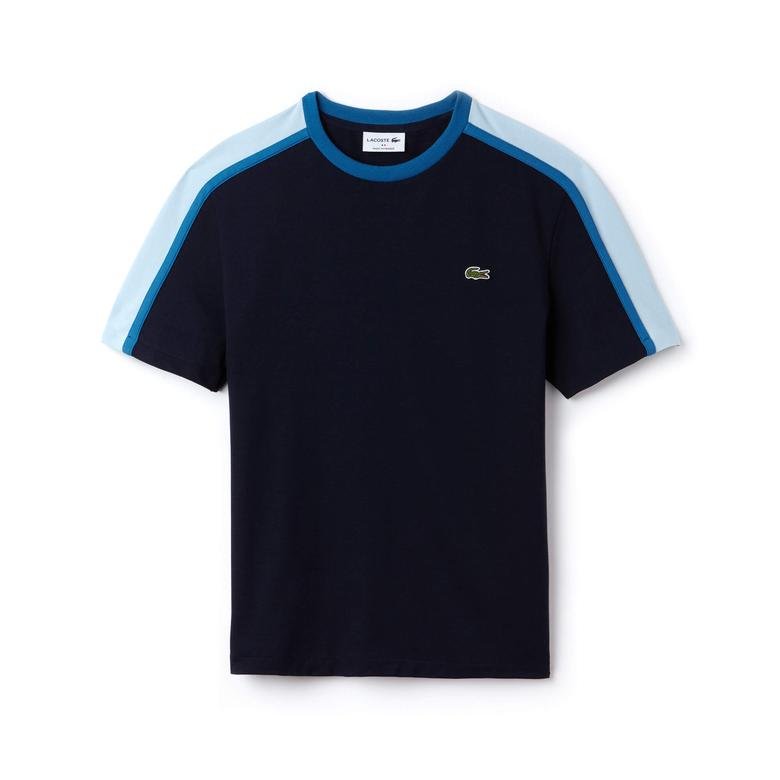 Lacoste Erkek Lacivert - Mavi Renk Bloklu T-Shirt