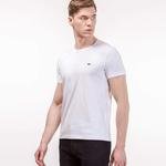 Lacoste Erkek Slim Fit Bisiklet Yaka Beyaz T-Shirt