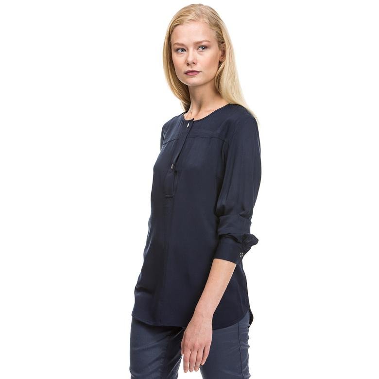 Nautica Kadın Lacivert Uzun Kollu T-Shirt