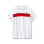 Lacoste Erkek Kırmızı Bloklu Beyaz T-Shirt