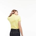 Lacoste Kadın Sarı Slim Fit Polo