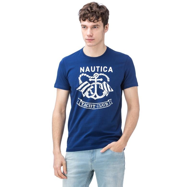 Nautica Erkek Lacivert Bisiklet Yaka Kısa Kollu Slim Fit T-Shirt