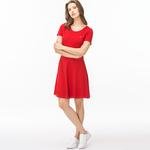 Lacoste Kadın Çizgili Kırmızı Elbise