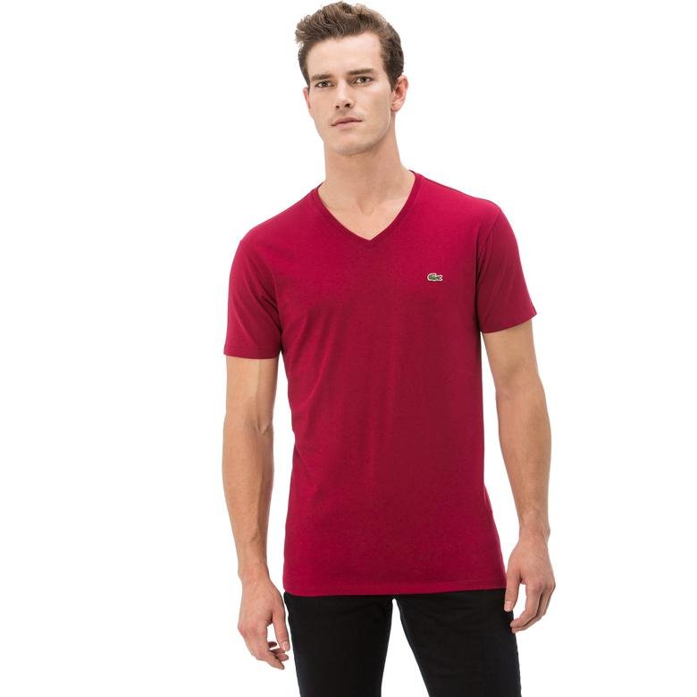 Lacoste Erkek Kırmızı V Yaka T-Shirt