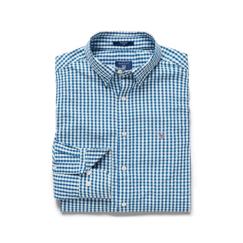 Gant Erkek Mavi-Beyaz Kareli Slim Fit Gömlek