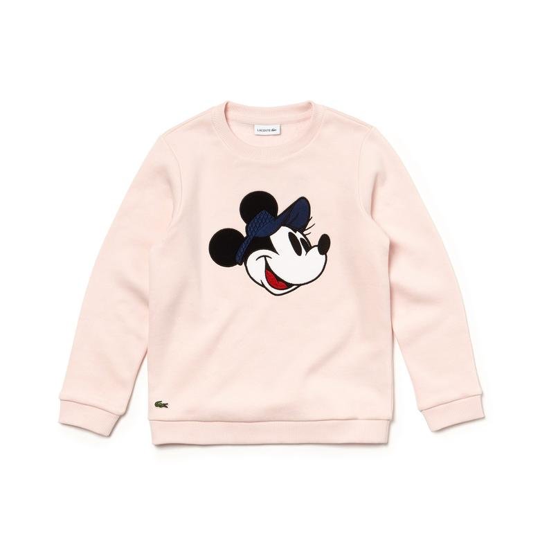 Lacoste X Disney Çocuk Mickey Baskılı Pembe Sweatshirt