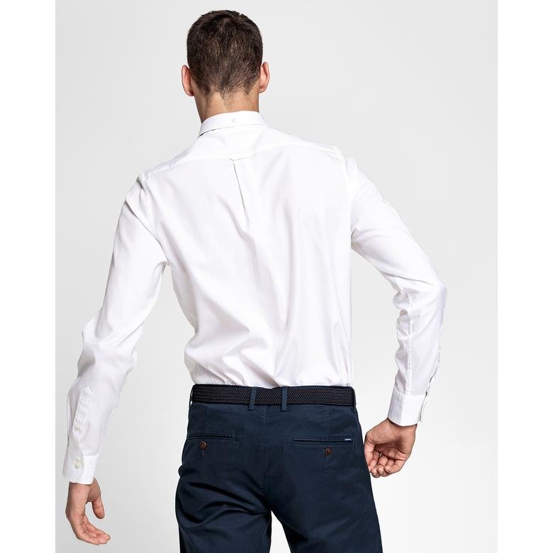 Gant Pinpoint Oxford Erkek Beyaz Slim Fit Gömlek