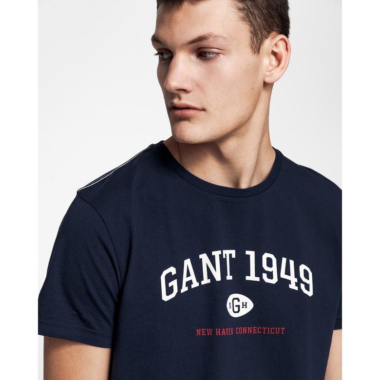 Gant Erkek Lacivert Regular Fit T-Shirt