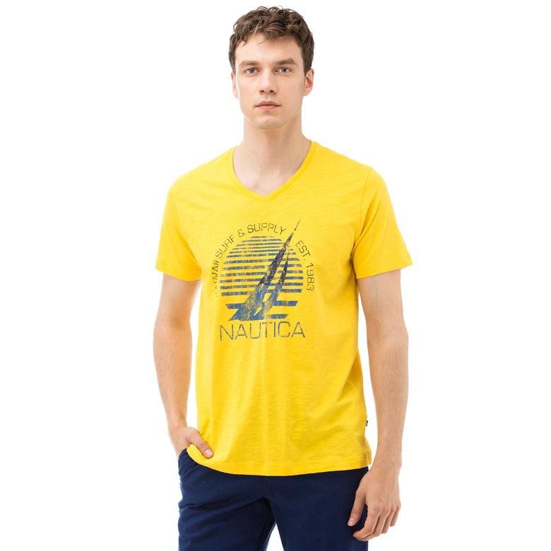 Nautica Erkek Sarı Kısa Kollu Slim Fit T-Shirt