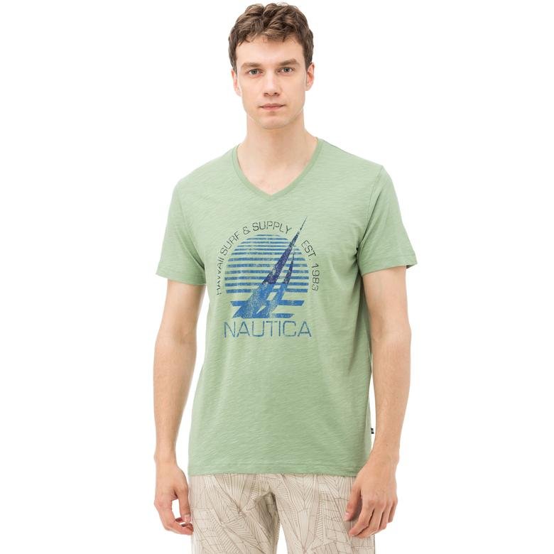 Nautica Erkek Yeşil Kısa Kollu Slim Fit T-Shirt