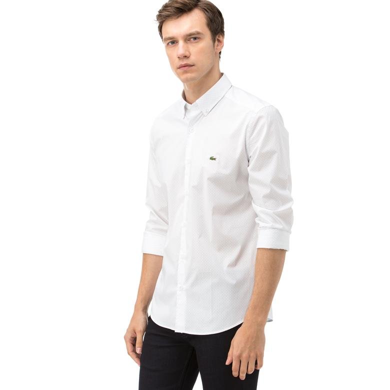 Lacoste Erkek Beyaz Slim Fit Gömlek