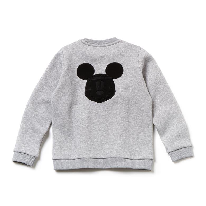 Lacoste X Disney Unisex Çocuk Mickey Baskılı Gri Sweatshirt