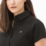 Lacoste Kadın Siyah Kısa Kollu Gömlek