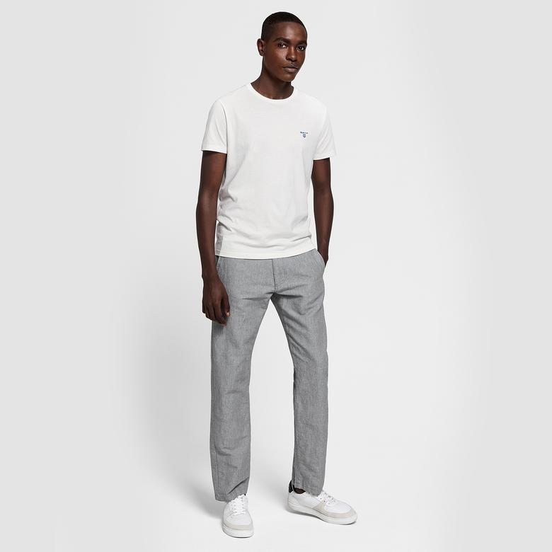 Gant Erkek Krem Rengi Regular Fit Kontrast Logo T-Shirt
