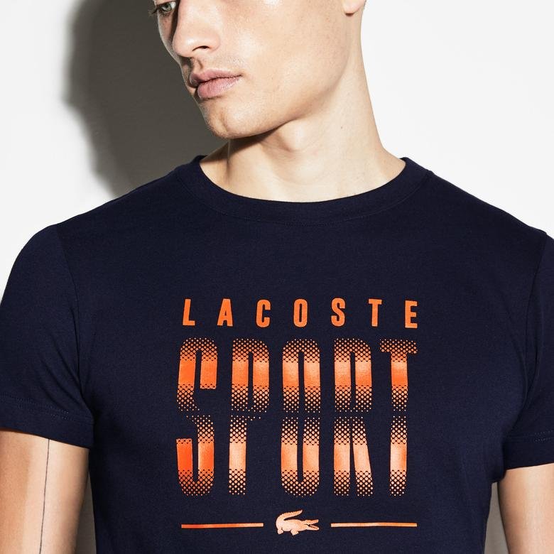 Lacoste Sport Erkek Baskılı Lacivert T-Shirt