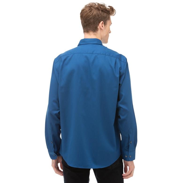 Lacoste Erkek Regular Fit Düğmeli Yaka Mavi Gömlek