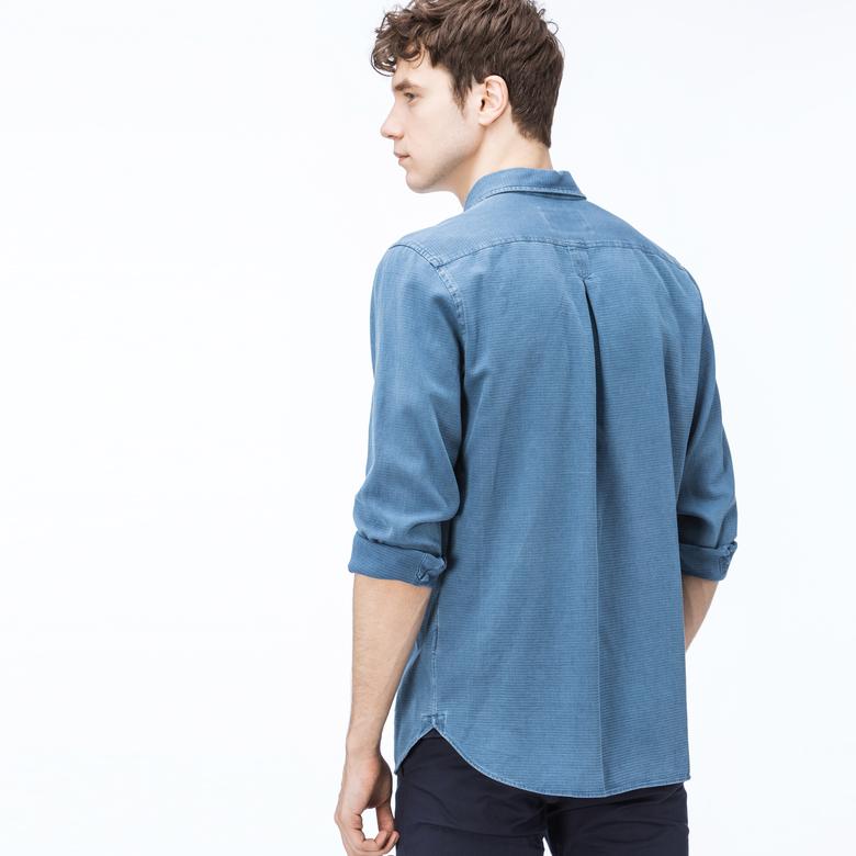 Lacoste Erkek Regular Fit Denim Mavi Gömlek