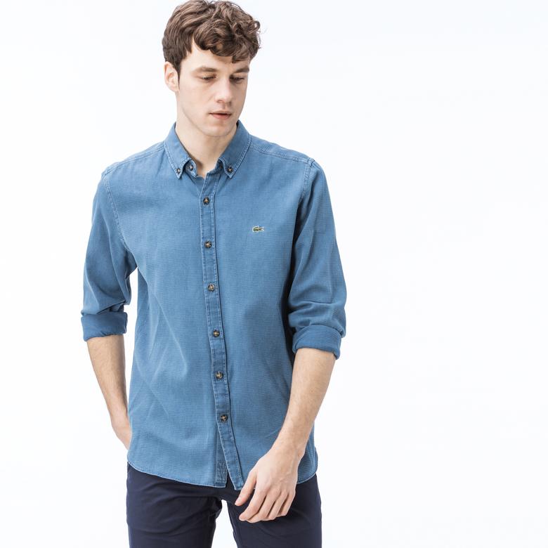 Lacoste Erkek Regular Fit Denim Mavi Gömlek