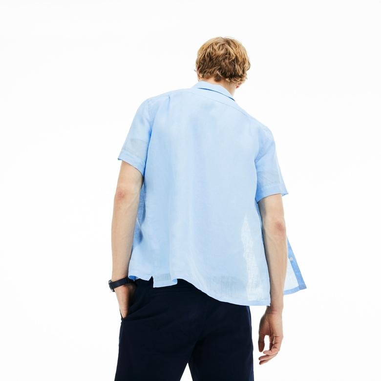 Lacoste Erkek Regular Fit Kısa Kollu Mavi Gömlek