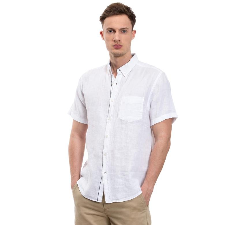 Nautica Erkek Beyaz Kısa Kollu Gömlek