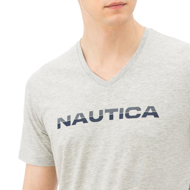 Nautica Erkek Gri Kısa Kollu Slim Fit T-Shirt