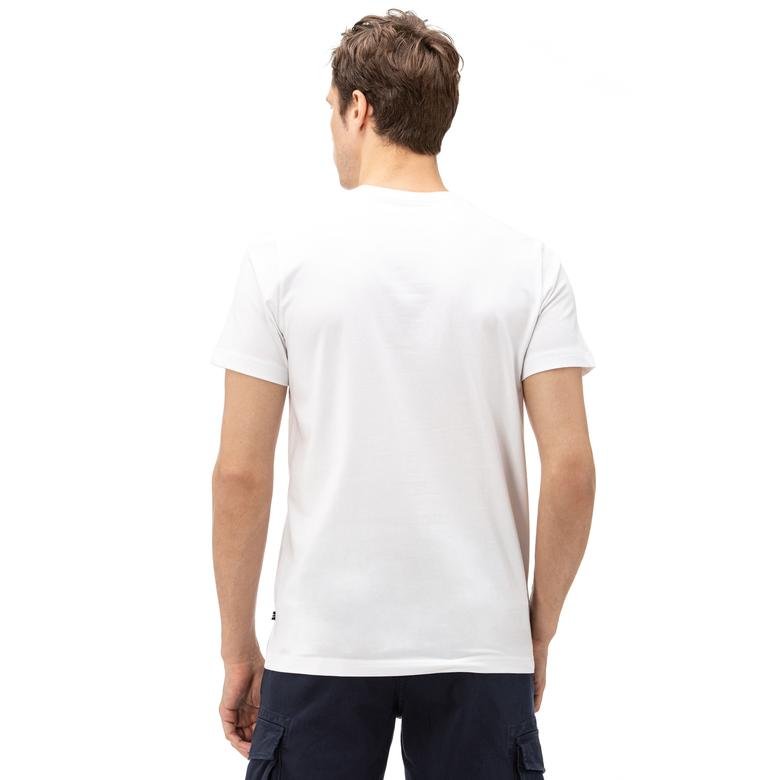 Nautica Erkek Beyaz Kısa Kollu Slim Fit T-Shirt