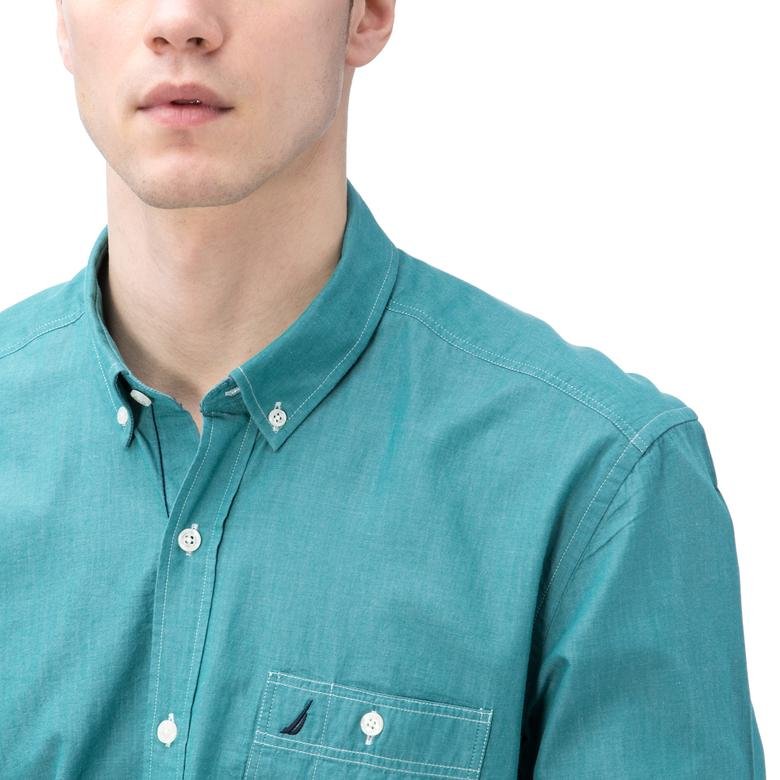 Nautica Erkek Yeşil Uzun Kollu Slim Fit Gömlek