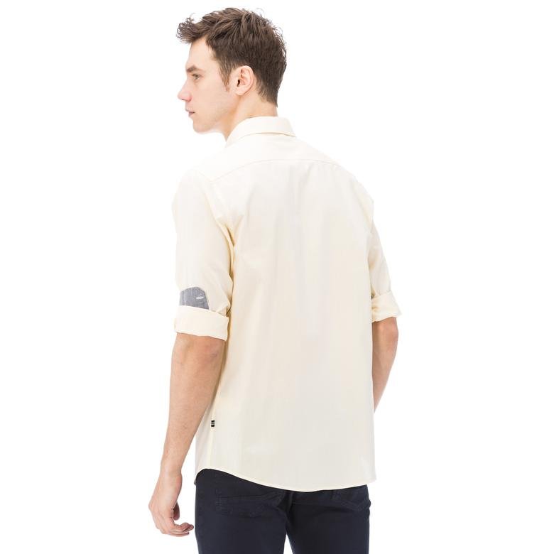 Nautica Erkek Sarı Uzun Kollu Oxford Slim Fit Gömlek
