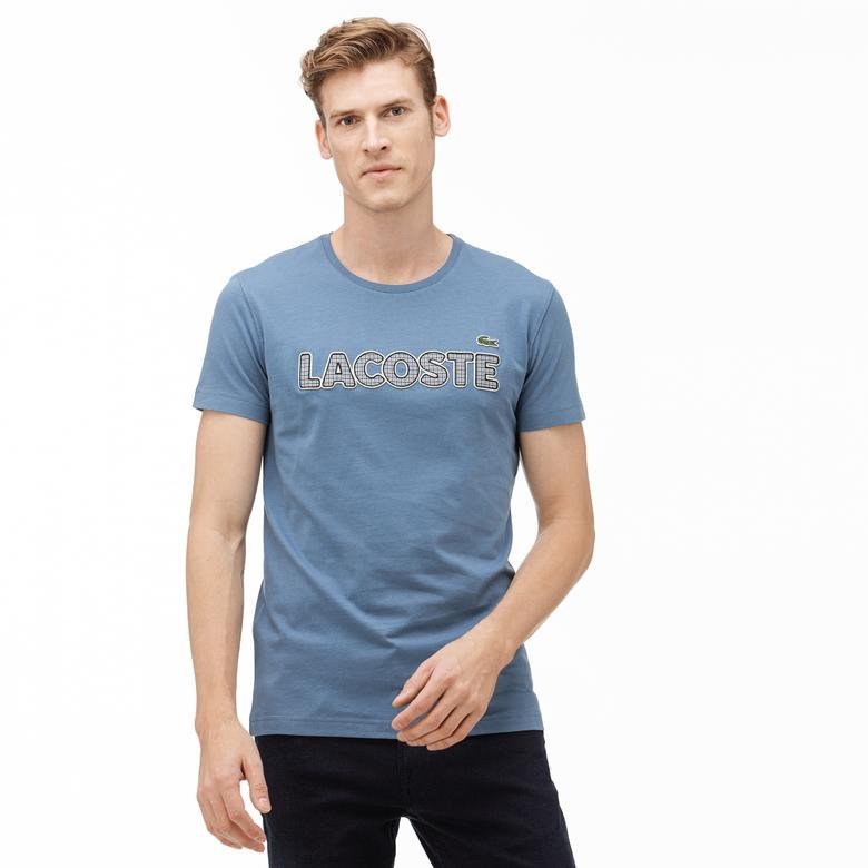 Lacoste Erkek Regular Fit Mavi Baskılı T-Shirt