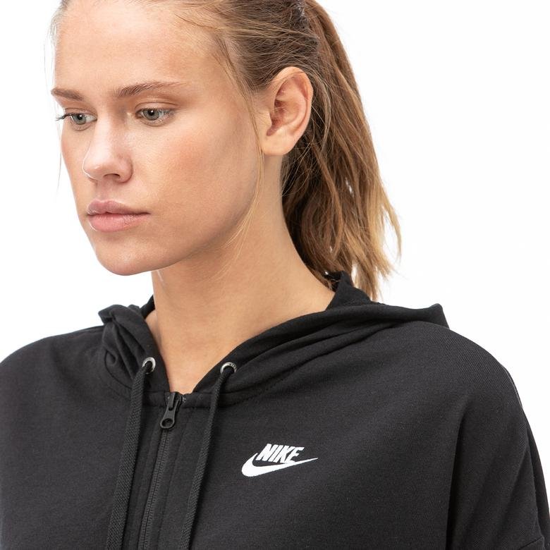 Nike Hoodie Fz Jrsy New Kadın Siyah Fermuarlı Sweatshirt