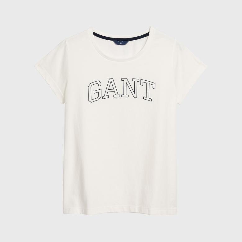 GANT Kadın Beyaz Baskılı T-shirt