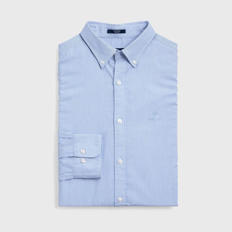 Gant Erkek Mavi Regular Fit Tech Royal Oxford Gömlek